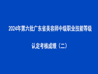 2024年第六批广东省美容师中级职业技能等级认定考核成绩（二）